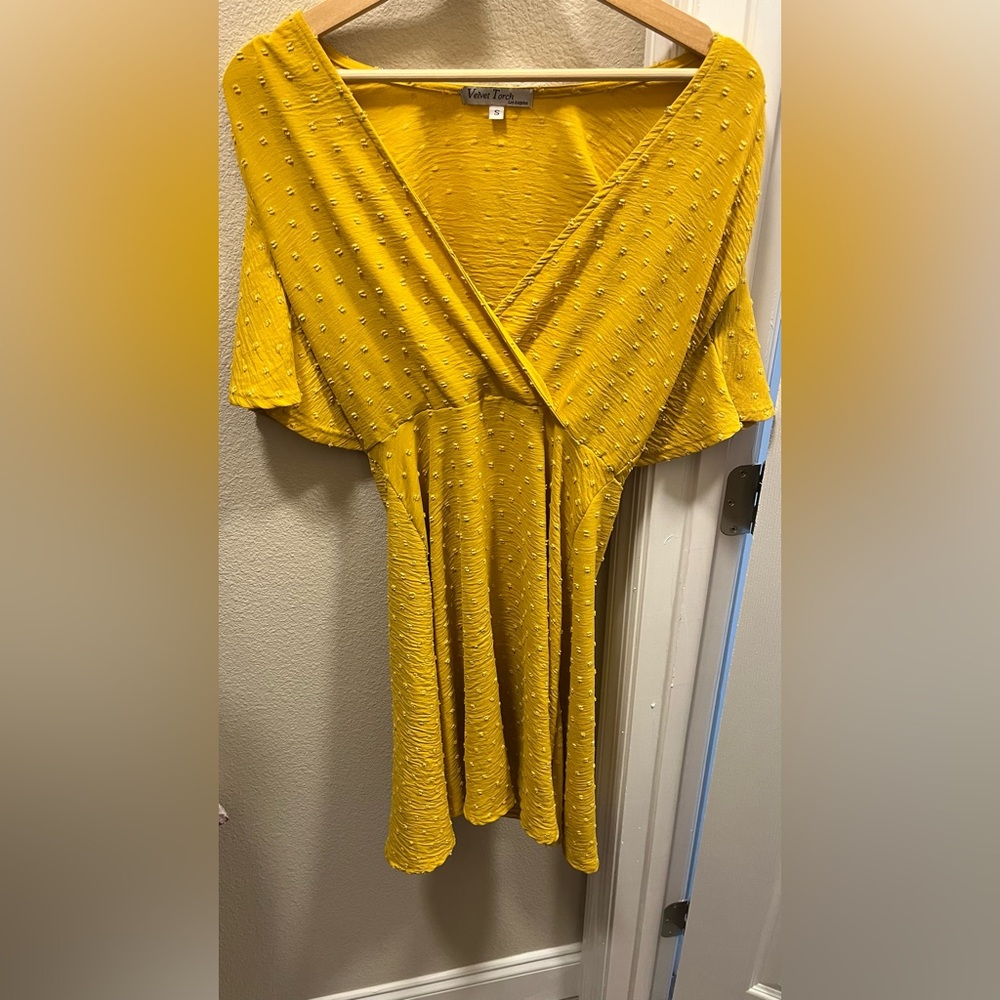 Velvet Torch Yellow Dress